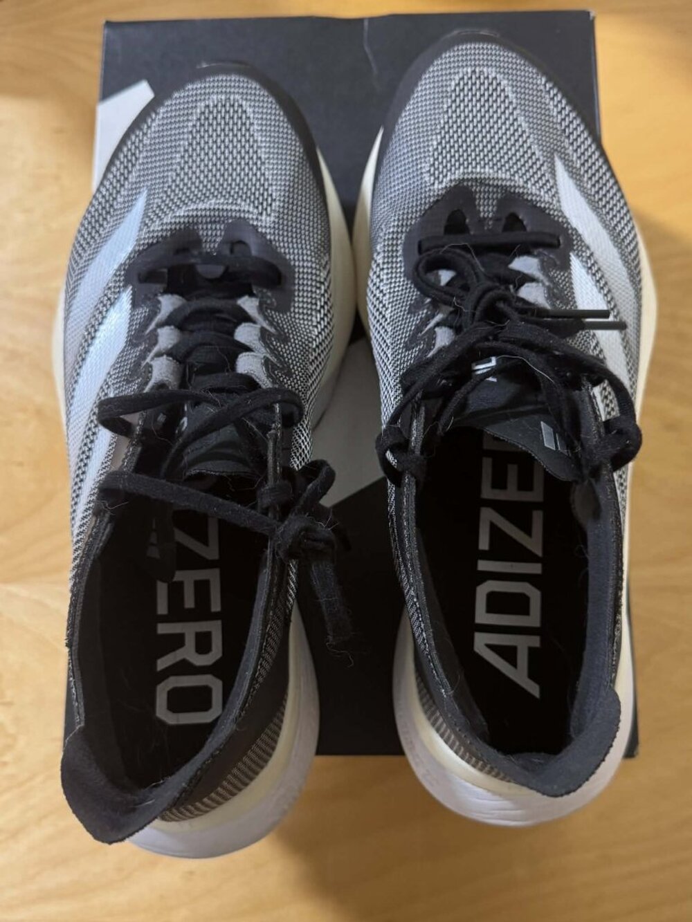 Adidas Adizero Boston 12 Running Shoes- Women's size 8, Core Black / Cloud White